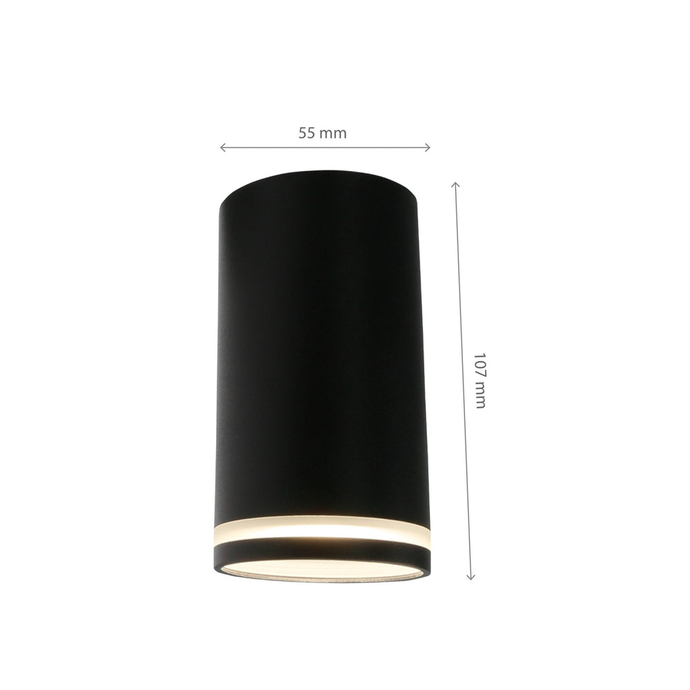 Spot encastré LED 230V GU10 Chloe ring noir Spectrum - IP20, boîtier en aluminium, montage en surface