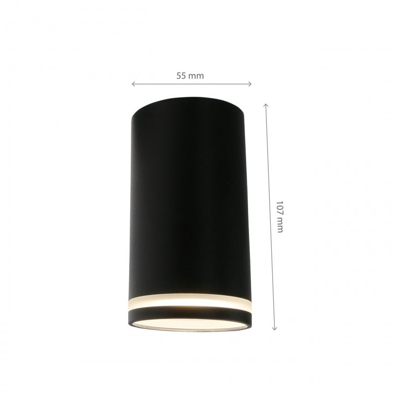 Spot encastré LED 230V GU10 Chloe ring noir Spectrum - IP20, boîtier en aluminium, montage en surface