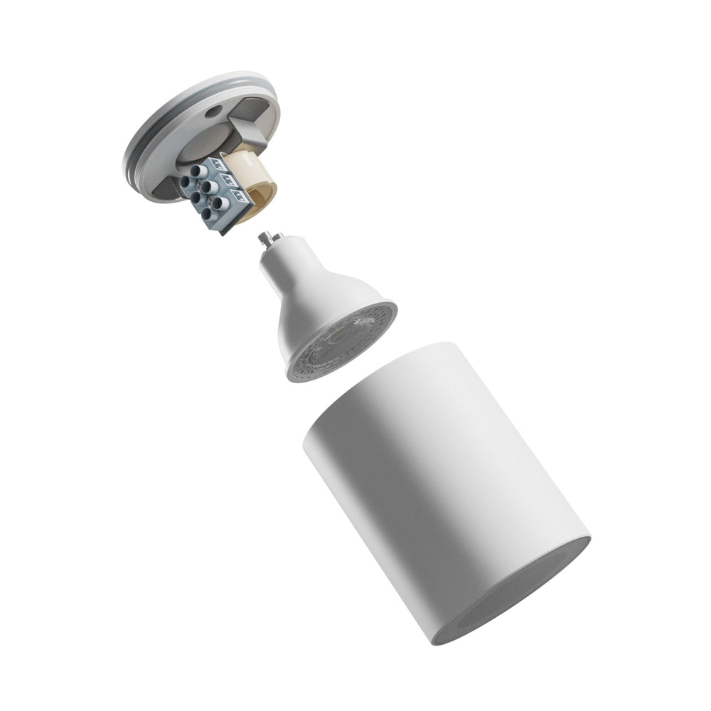 Spectrum CHLOE GU10 LED spot plafond blanc rond 70x90mm IP44 étanche et économe en énergie pour une utilisation intérieure
