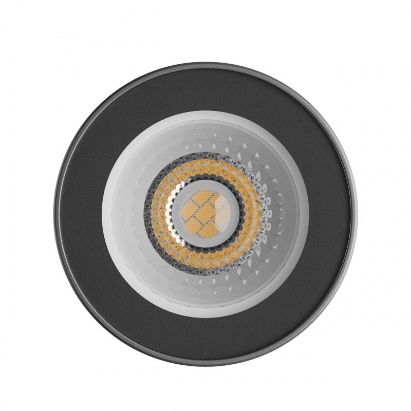 Spectrum CHLOE GU10 250V IP44 downlight LED noir, 70x90mm, boîtier en alu, étanche, usage intérieur, installation simple