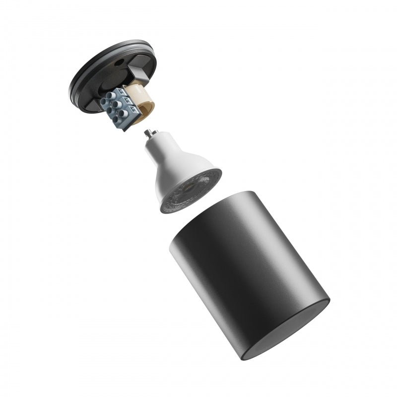 Spectrum CHLOE GU10 250V IP44 downlight LED noir, 70x90mm, boîtier en alu, étanche, usage intérieur, installation simple