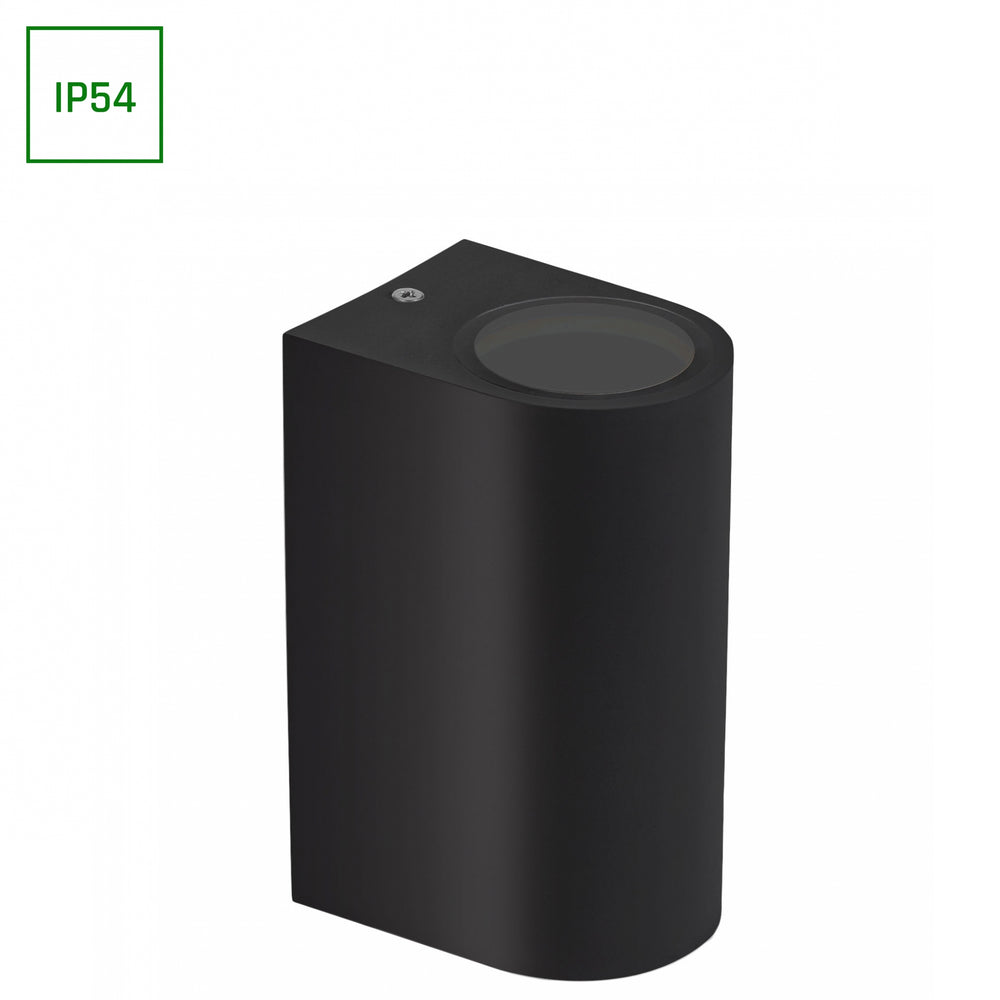 Applique murale LED GU10 Spectrum Noir, 2x6W, 250V, IP54 Extérieur Intérieur Bidirectionnelle 150x73x95mm