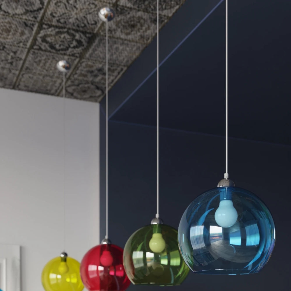Lampe suspendue BALL Sollux Lighting, Finition Graphite, Compatible LED, 220-240V, IP20, Aluminium et Acier