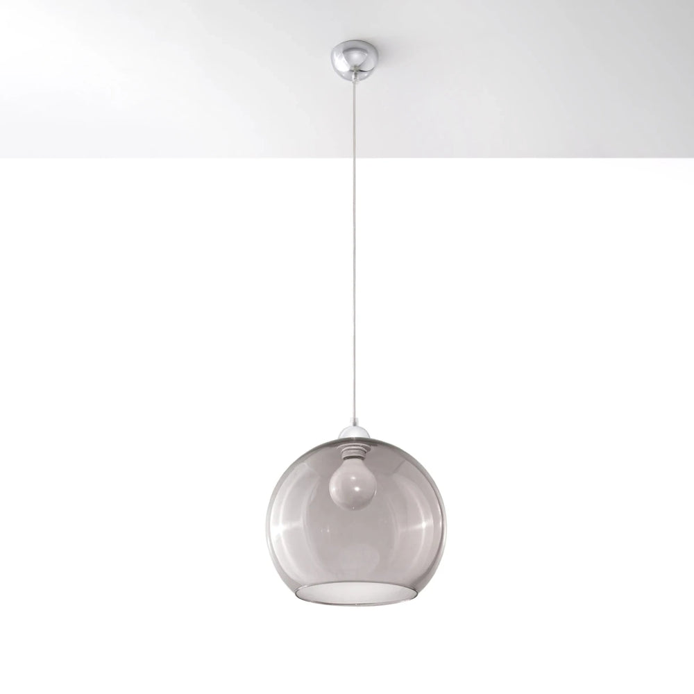 Lampe suspendue BALL Sollux Lighting, Finition Graphite, Compatible LED, 220-240V, IP20, Aluminium et Acier