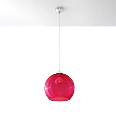 Sollux Lighting BALL hanglamp in Rood, Aluminium en Staal, IP20, 220-240V, max 50W LED, CE RoHS
