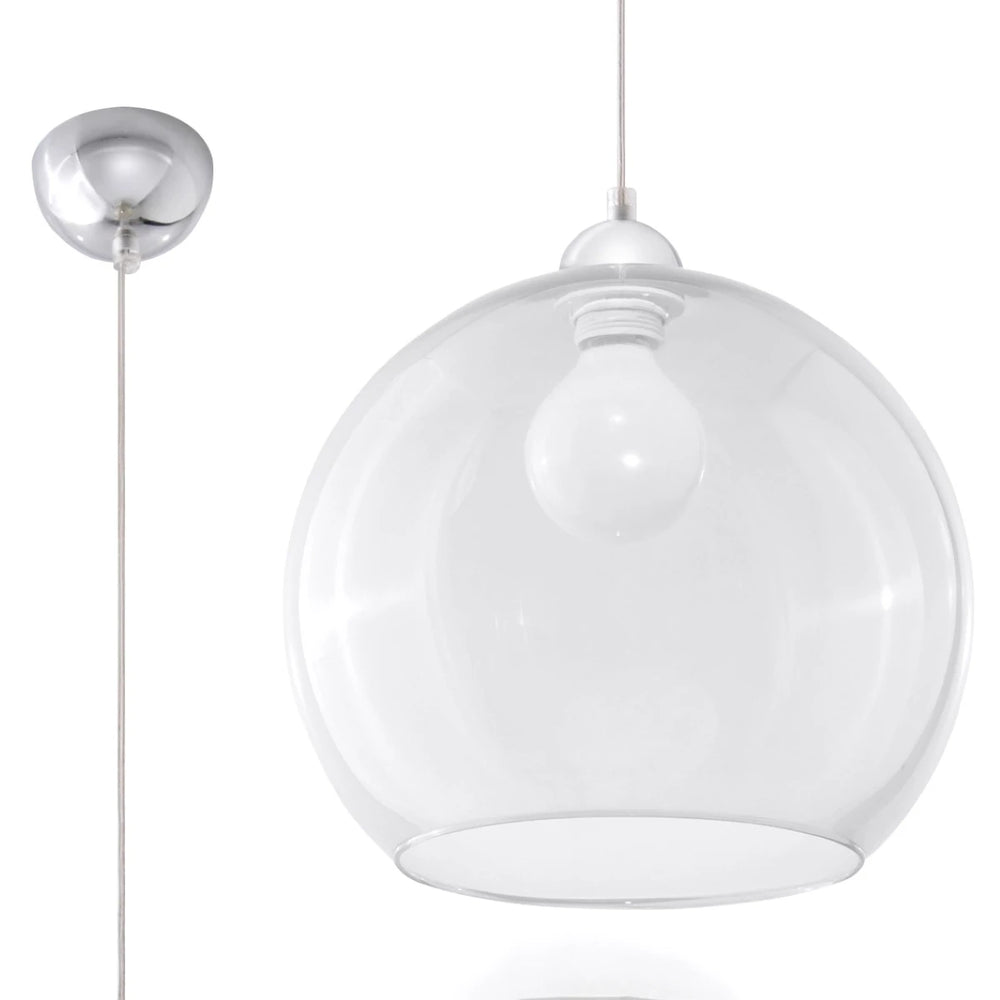 Sollux Lighting BALL lampe suspendue, abat-jour transparent, 220-240V, IP20, CE RoHS, finition Aluminium Laiton