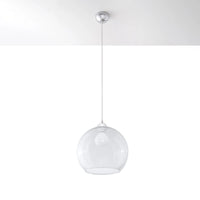 Sollux Lighting BALL hanglamp, transparante kap, 220-240V, IP20, CE RoHS, Afwerking Aluminium Messing