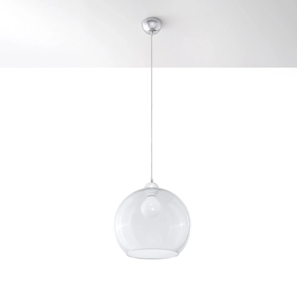 Sollux Lighting BALL lampe suspendue, abat-jour transparent, 220-240V, IP20, CE RoHS, finition Aluminium Laiton