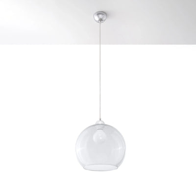 Sollux Lighting BALL hanglamp, transparante kap, 220-240V, IP20, CE RoHS, Afwerking Aluminium Messing