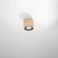 Spot plafond Sollux Lighting BASIC 1 en bois naturel, LED GU10, IP20, 220-240V, 50W max, CE RoHS