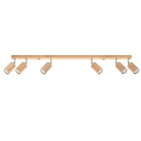 Spot plafonnier LED Sollux Lighting BERG 6, bois naturel, IP20, 220-240V, max 50W, CE RoHS