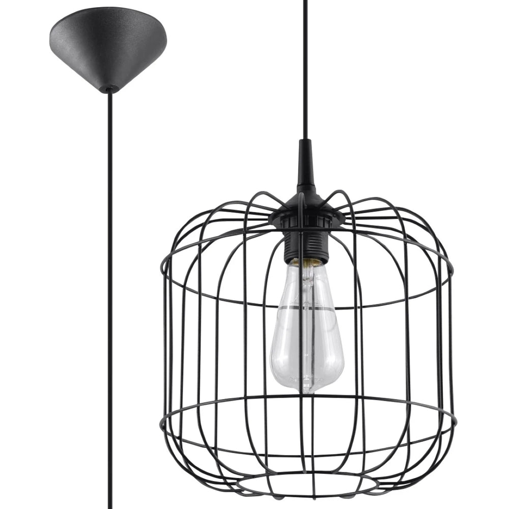 Suspension Sollux Lighting CELTA Noir, aluminium, IP20, 220-240V, max 50W LED, CE RoHS