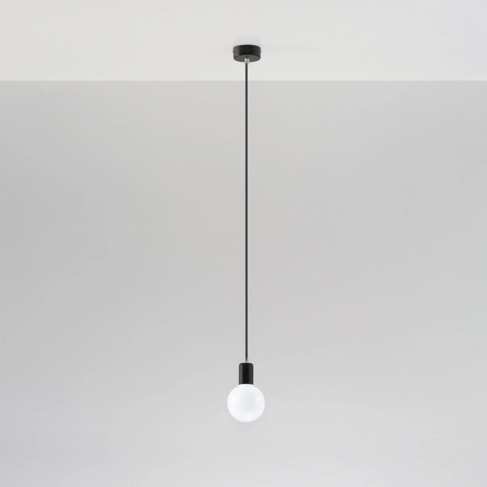 Sollux Lighting Edison hanglamp Zwart, LED compatibel, aluminium mat goud messing afwerking, 220-240V, IP20, CE RoHS