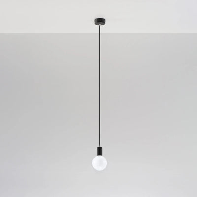 Sollux Lighting Edison hanglamp Zwart, LED compatibel, aluminium mat goud messing afwerking, 220-240V, IP20, CE RoHS