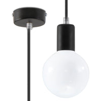 Sollux Lighting Edison hanglamp Zwart, LED compatibel, aluminium mat goud messing afwerking, 220-240V, IP20, CE RoHS