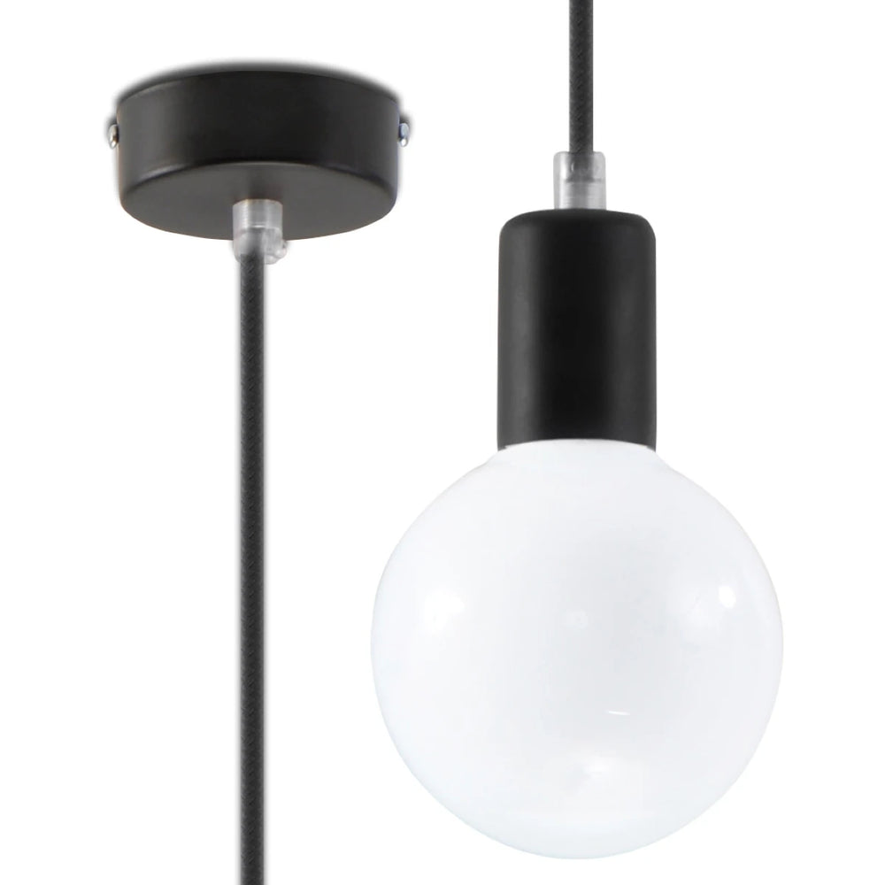 Sollux Lighting Edison hanglamp Zwart, LED compatibel, aluminium mat goud messing afwerking, 220-240V, IP20, CE RoHS