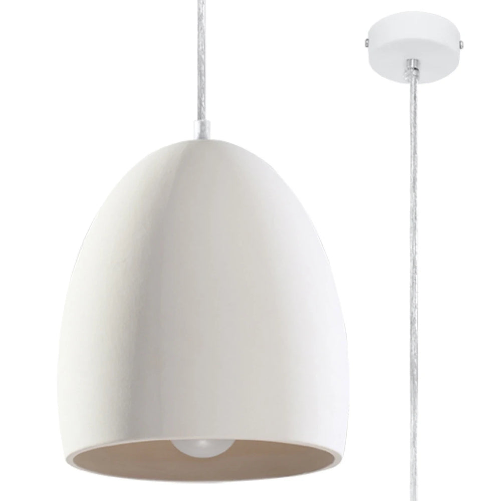 Suspension en céramique Sollux Lighting Flawiusz, compatible LED, IP20, 220-240V, 50W max, finition Or Mat