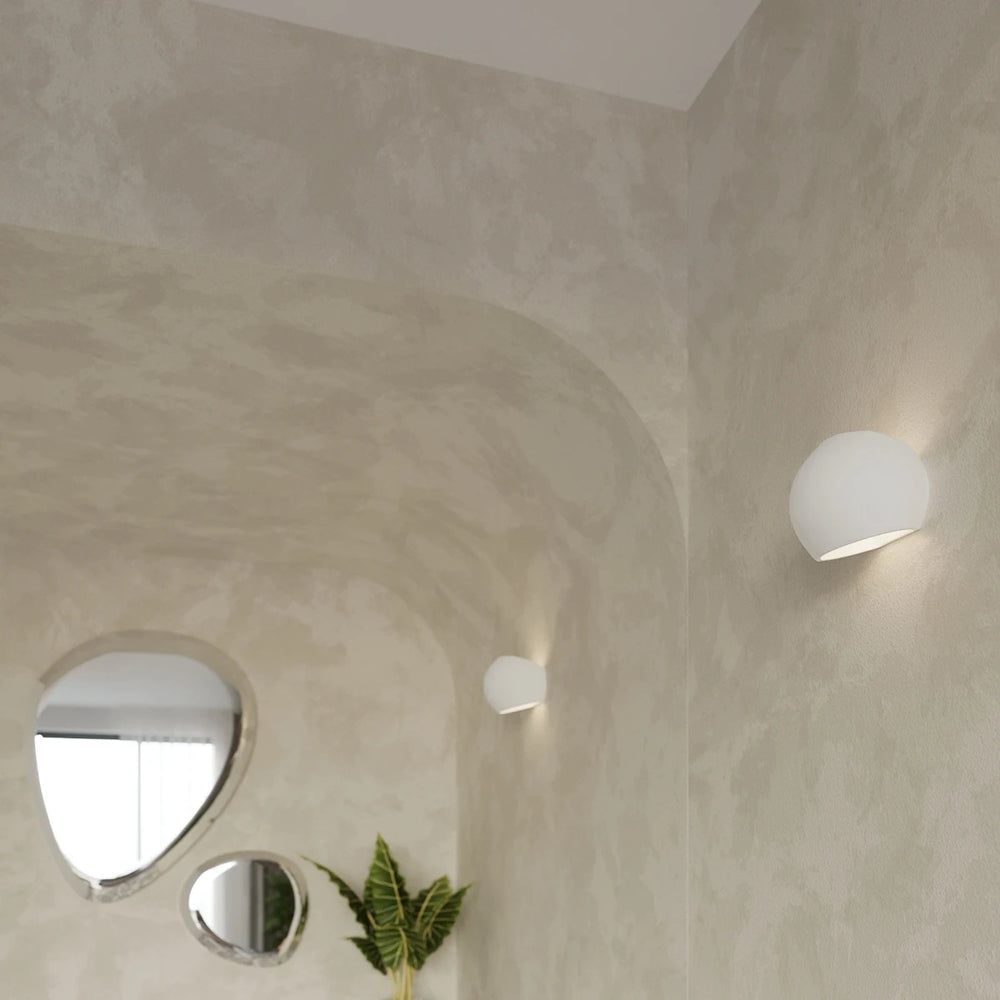 Applique murale en céramique Sollux Lighting GLOBE, douille E27, Finition blanche, IP20, 220-230V, 145x180x110mm