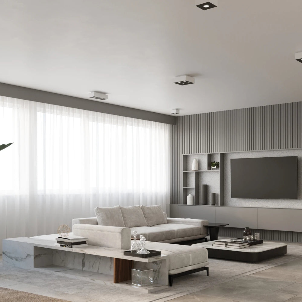 Spot plafonnier LED Sollux Lighting MONO 1 Blanc, IP20, Aluminium, 50W max, 220-240V, CRI 80, CE RoHS