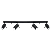 Spot encastré LED plafond Sollux Lighting Black RING, 4 x culots GU10, IP20, aluminium, CE RoHS