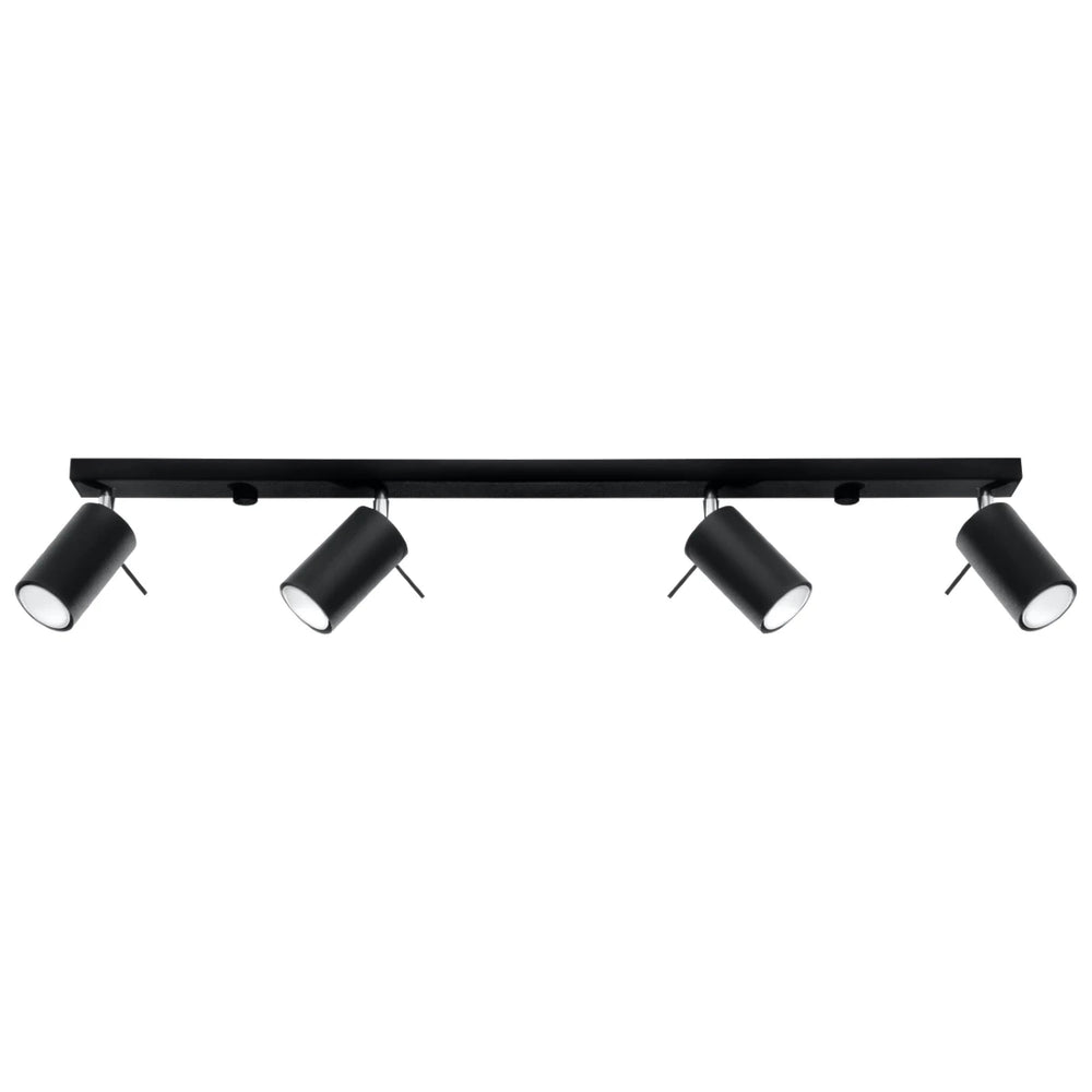Spot encastré LED plafond Sollux Lighting Black RING, 4 x culots GU10, IP20, aluminium, CE RoHS