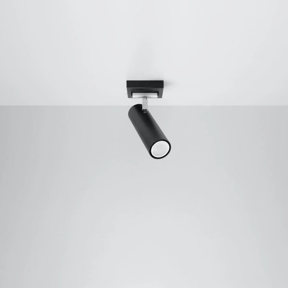 Spot encastré de plafond LED Sollux Lighting Noir Argent, 1x GU10, 220-240V, IP20, Aluminium, CE RoHS