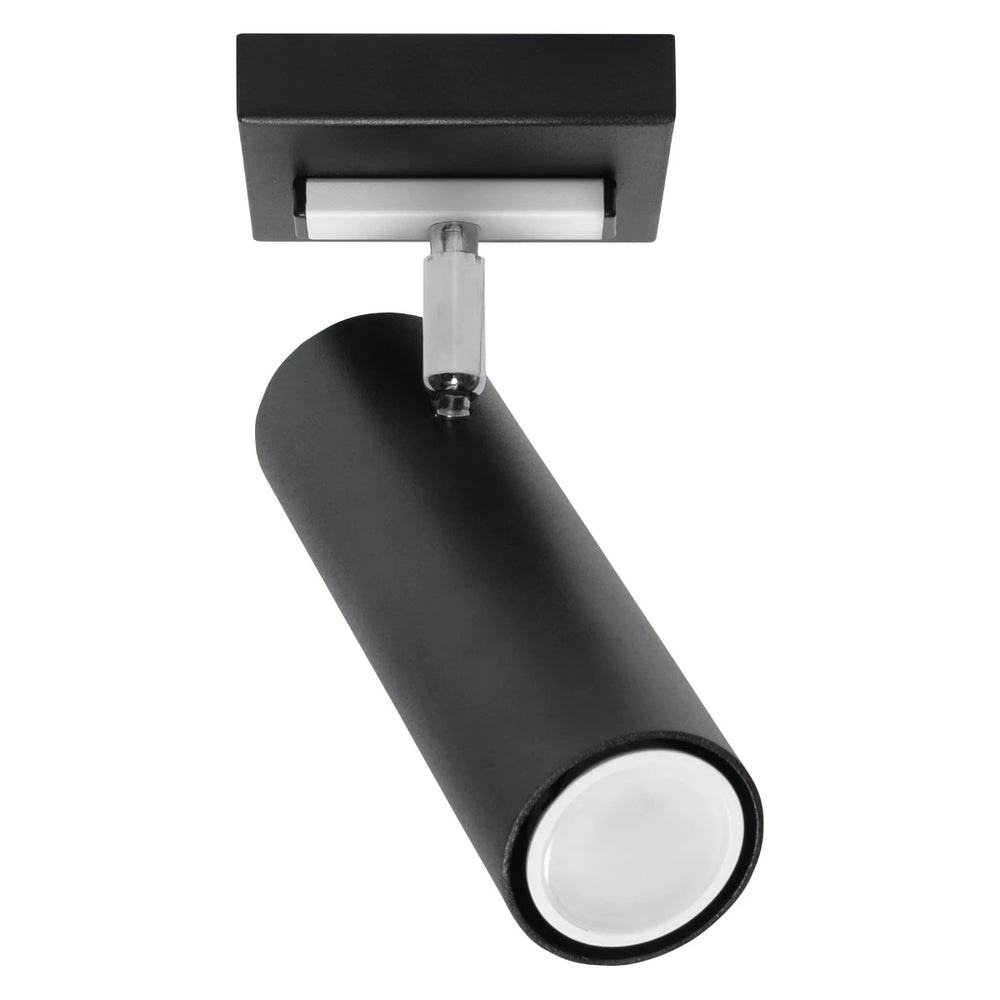 Spot encastré de plafond LED Sollux Lighting Noir Argent, 1x GU10, 220-240V, IP20, Aluminium, CE RoHS