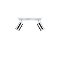 Spot LED plafond Sollux Lighting anneau chrome, 2x GU10, IP20, aluminium, CE RoHS