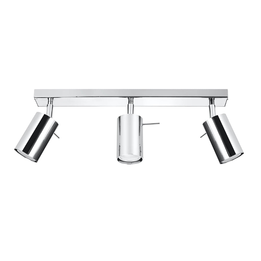Spot encastré LED de plafond Sollux Lighting anneau chromé, 3x GU10, 220-240V, IP20, aluminium, CE RoHS