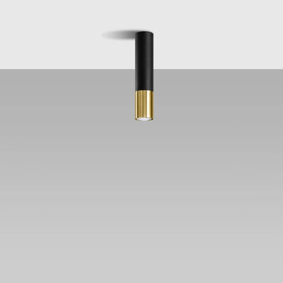 Sollux Lighting LED plafondspot LOOPEZ Zwart Goud, 1x GU10, IP20, Aluminium, CE RoHS