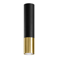 Spot LED plafonnier Sollux Lighting LOOPEZ Noir Or, 1x GU10, IP20, Aluminium, CE RoHS