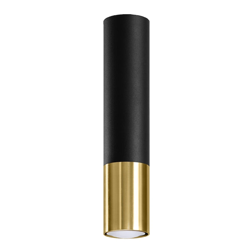 Spot LED plafonnier Sollux Lighting LOOPEZ Noir Or, 1x GU10, IP20, Aluminium, CE RoHS