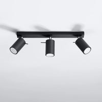 Spot LED de plafond Sollux Lighting RING Noir, 3xGU10, IP20, aluminium, CE RoHS