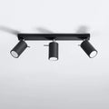 Spot LED de plafond Sollux Lighting RING Noir, 3xGU10, IP20, aluminium, CE RoHS