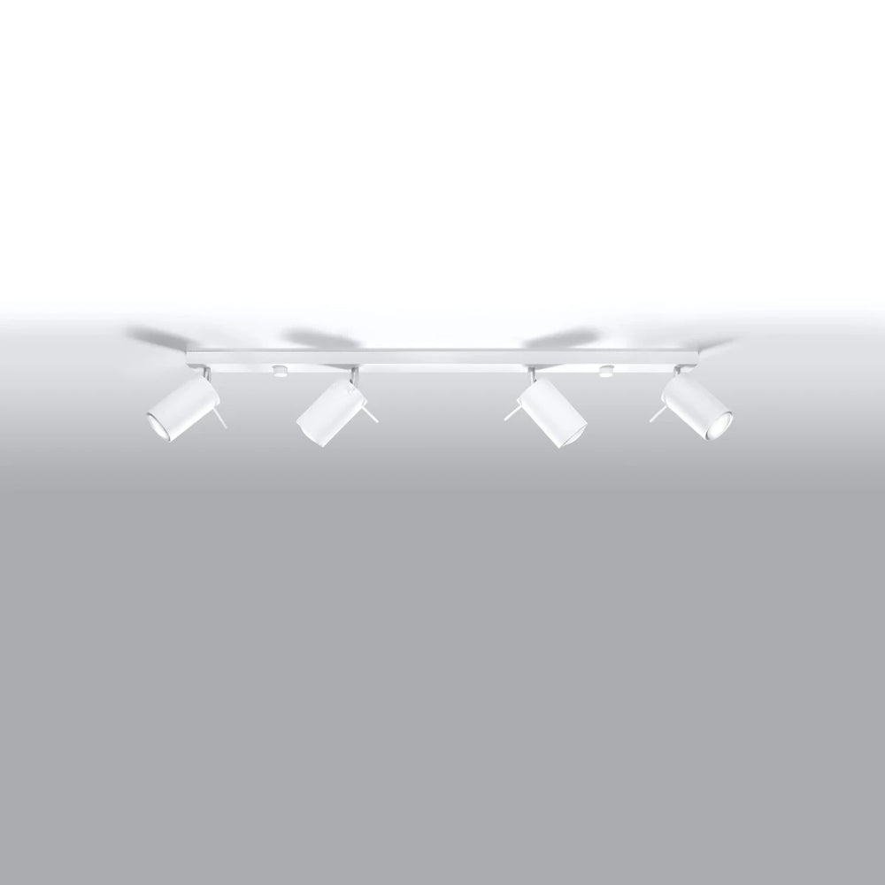 Spot encastré LED de plafond Sollux Lighting RING blanc, 4xGU10, IP20, Aluminium, 220-240V, CE RoHS