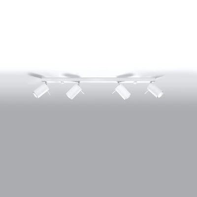 Spot encastré LED de plafond Sollux Lighting RING blanc, 4xGU10, IP20, Aluminium, 220-240V, CE RoHS