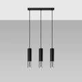 Lampe suspendue LED Sollux Lighting Chrome Noir LOOPEZ, 3x douilles GU10, IP20, aluminium, 220-240V