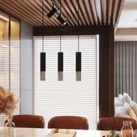 Lampe suspendue LED Sollux Lighting Chrome Noir LOOPEZ, 3x douilles GU10, IP20, aluminium, 220-240V