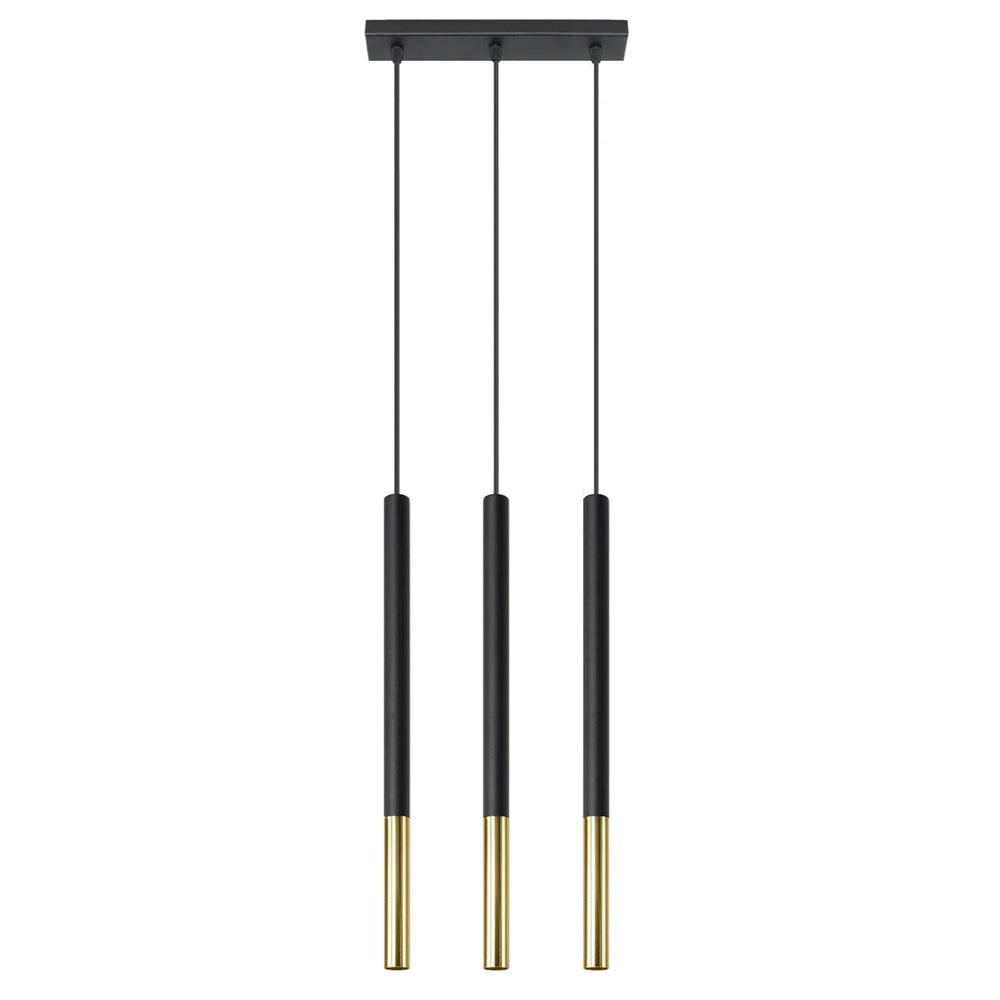 Sollux Lighting Suspension LED Noir Or MOZAICA, 3 x douille G9, IP20, Aluminium, CE RoHS