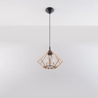 Suspension LED Sollux Lighting bois POMPELMO, douille E27, IP20, 220-240V, Finition Laiton Doré Mat