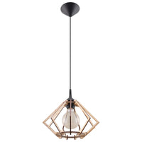 Suspension LED Sollux Lighting bois POMPELMO, douille E27, IP20, 220-240V, Finition Laiton Doré Mat
