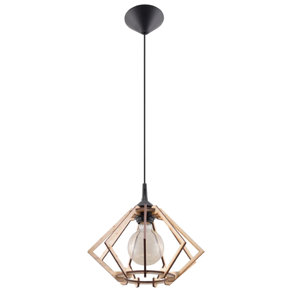 Suspension LED Sollux Lighting bois POMPELMO, douille E27, IP20, 220-240V, Finition Laiton Doré Mat