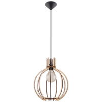 Suspension LED Sollux Lighting ARANCIA bois, douille E27, IP20, Finition Laiton Doré Mat, 220-240V