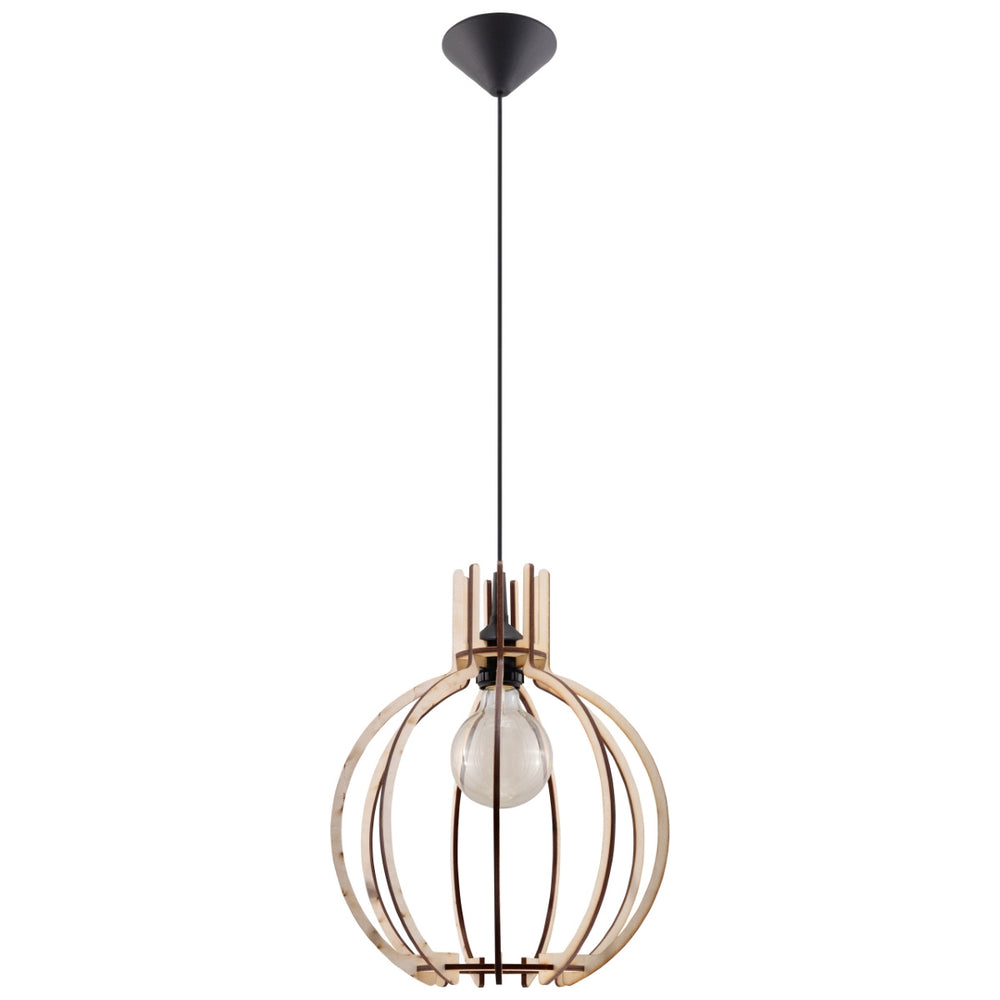 Suspension LED Sollux Lighting ARANCIA bois, douille E27, IP20, Finition Laiton Doré Mat, 220-240V
