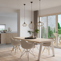 Suspension LED Sollux Lighting ARANCIA bois, douille E27, IP20, Finition Laiton Doré Mat, 220-240V
