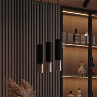Suspension LED Sollux Lighting Noir Cuivre LOOPEZ, 3xGU10, E27, 220-240V, IP20, Aluminium, CE RoHS