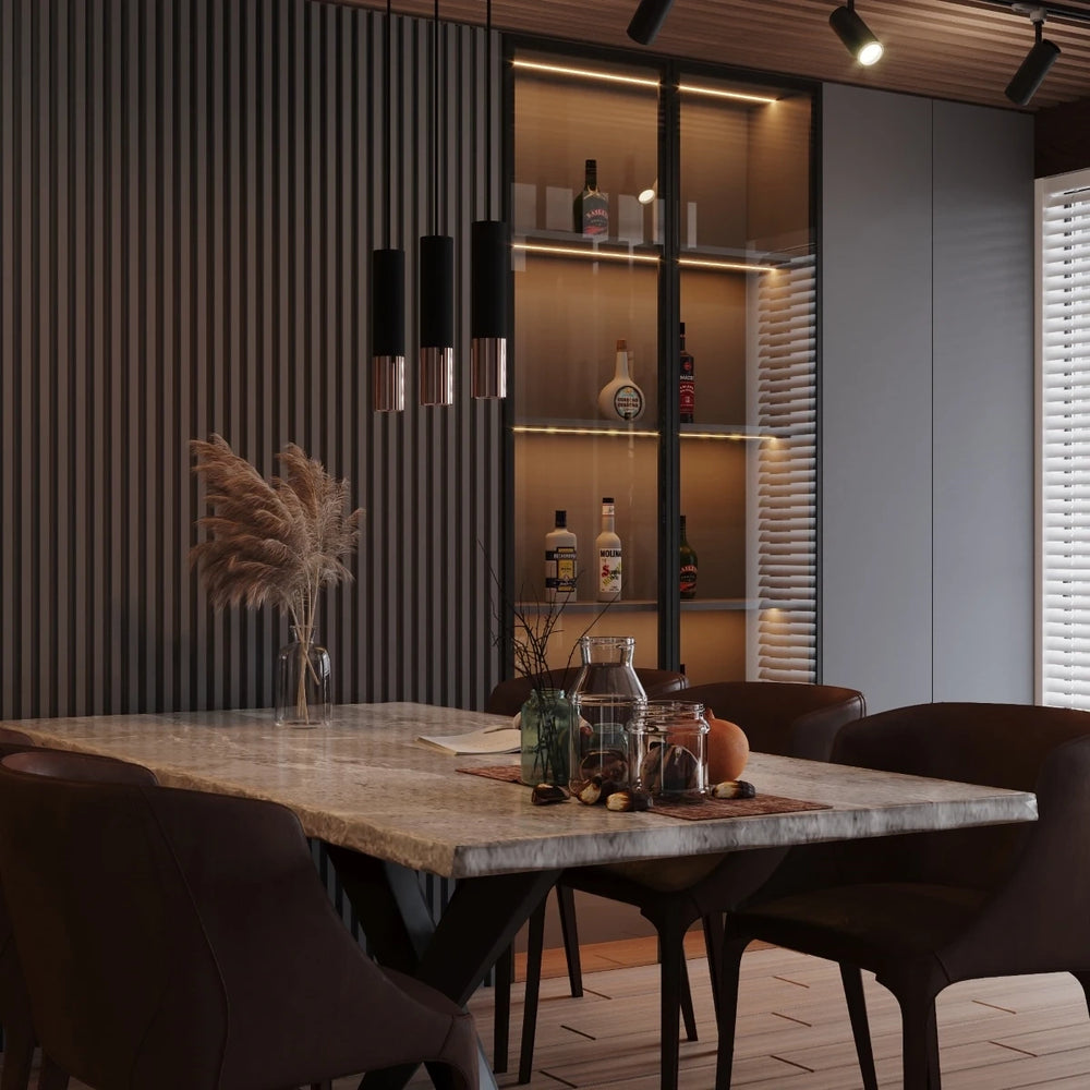 Sollux Lighting LED hanglamp Zwart Koper LOOPEZ, 3xGU10, E27, 220-240V, IP20, Aluminium, CE RoHS