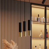 Suspension LED Sollux Lighting LOOPEZ Noir Or, 1xGU10, Aluminium, IP20, 220-240V, CE RoHS