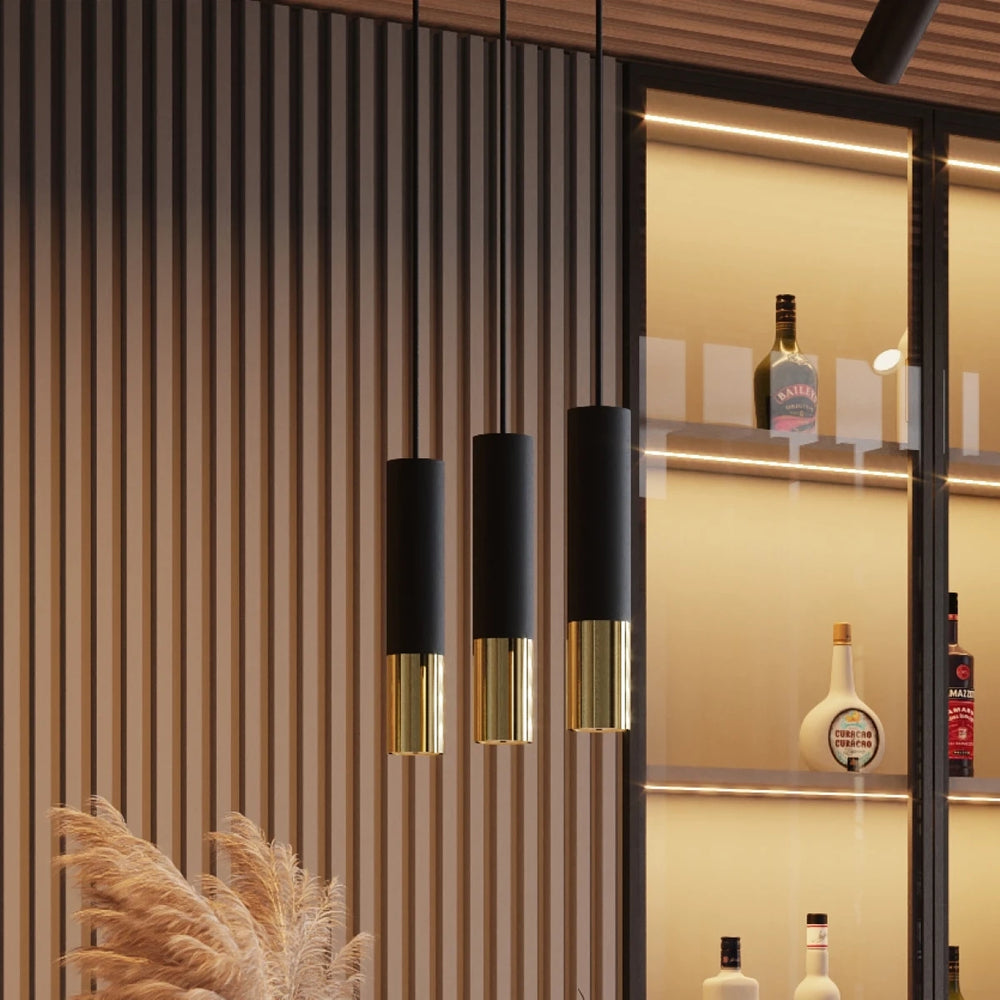 Suspension LED Sollux Lighting LOOPEZ Noir Or, 1xGU10, Aluminium, IP20, 220-240V, CE RoHS