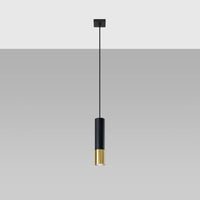 Suspension LED Sollux Lighting LOOPEZ Noir Or, 1xGU10, Aluminium, IP20, 220-240V, CE RoHS